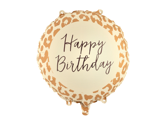 Foil balloon tablet ''Happy Birthday'' with leopard print, 35x35 cm, mix