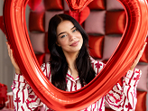 Heart-shaped foil balloon, 86x83.5 cm, red