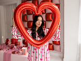 Heart-shaped foil balloon, 86x83.5 cm, red