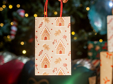 Gift bags Sweets and gingerbread, 19x25x10 cm, beige and light blue (1 pkt / 6 pc.)