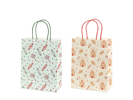 Gift bags Sweets and gingerbread, 19x25x10 cm, beige and li...