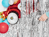 Party curtain, silver, 100x200cm