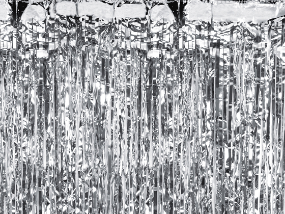 Party curtain, silver, 100x200cm