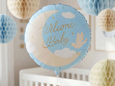 Foil balloon ''Welcome Baby'', 35x35 cm, light blue