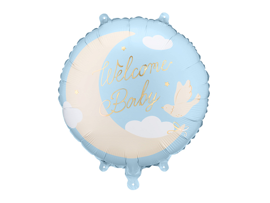 Foil balloon tablet Welcome Baby, 35x35 cm, light blue