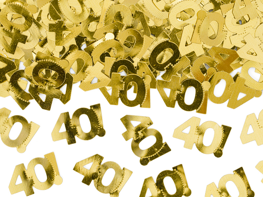 Metallic confetti, number 40, 15g