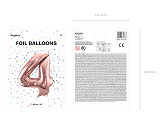 Foil Balloon Number ''4'', 86cm, rose gold