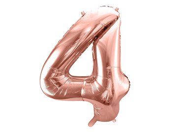 Foil Balloon Number ''4'', 86cm, rose gold