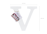 Wooden letter V, white, 21x20cm