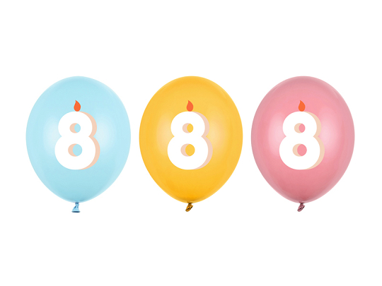 Balloons 30 cm, 8, mix (1 pkt / 50 pc.)