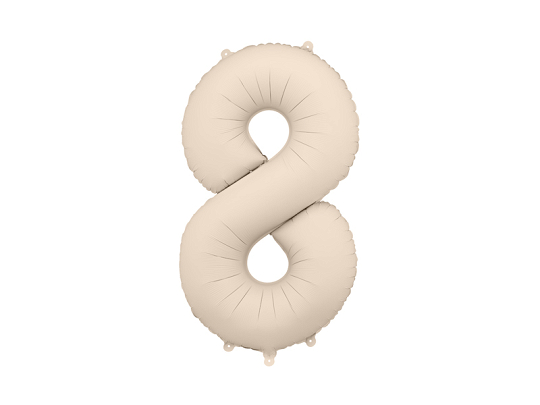 Foil Balloon Number ''8'', 86cm, light warm grey