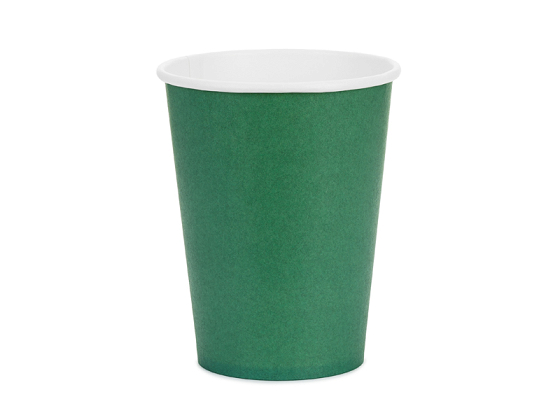 Paper Cups, dark green, 250ml (1 pkt / 6 pc.)