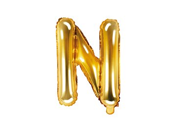 Foil Balloon Letter ''N'', 35cm, gold