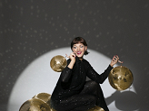 Disco mirror ball, champagne gold, 30 cm