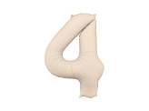 Foil Balloon Number ''4'', 86cm, light warm grey