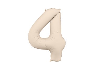 Foil Balloon Number ''4'', 86cm, light warm grey