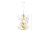 Paper decoration honeycomb Angel, ivory, 15 cm