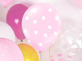 Balloons 30cm, Dots, Pastel Baby Pink (1 pkt / 6 pc.)