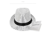 Sequin hat with a band, diameter 27 cm, silver
