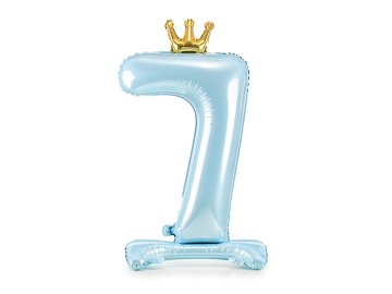 Standing foil balloon Number ''7'' , 84 cm,  sky-blue