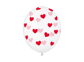 Balloons 30cm, Hearts, Crystal Clear (1 pkt / 6 pc.)