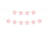 Banner Baby shower, 290x16.5 cm, light pink