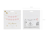 Banner Baby shower, 290x16.5 cm, light pink