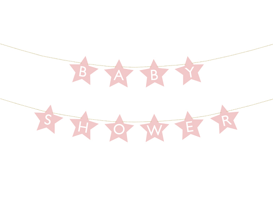 Banner Baby shower, 290x16.5 cm, light pink