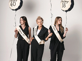 Happy 40 Sash, cream, 76 cm