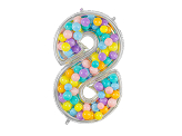 Number Frame '8' for Latex Balloons, 126cm, Silver