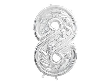 Number Frame '8' for Latex Balloons, 126cm, Silver