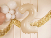 Foil Balloon Number ''2'', 72cm, beige