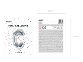 Foil Balloon Letter ''C'', 35cm, silver