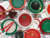 Paper Plates, dark red, 18 cm (1 pkt / 6 pc.)