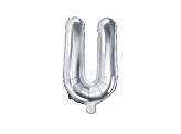 Foil Balloon Letter ''U'', 35cm, silver