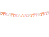 Paper garland Bows, mix of three colors, 3m
