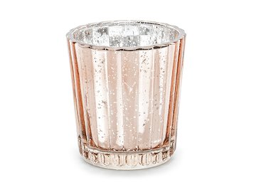 Candle holder, rose gold, 6cm (1 pkt / 4 pc.)