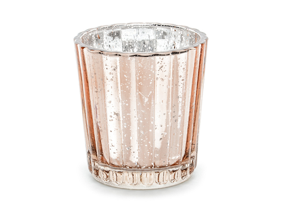 Candle holder, rose gold, 6cm (1 pkt / 4 pc.)