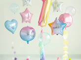 Foil Balloon Number ''7'', 86cm, pastel rainbow
