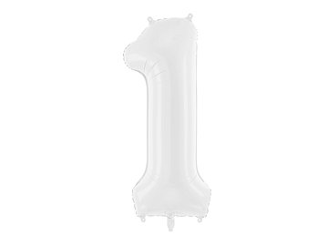 Foil ballon Number ''1'', 86 cm, white
