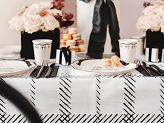 Tablecloth with bows, color mix, 180x120 cm