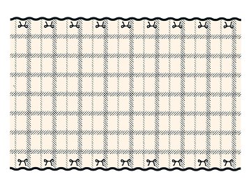 Tablecloth with bows, color mix, 180x120 cm