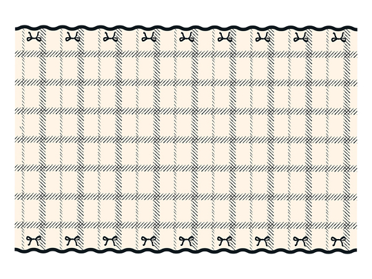 Tablecloth with bows, color mix, 180x120 cm