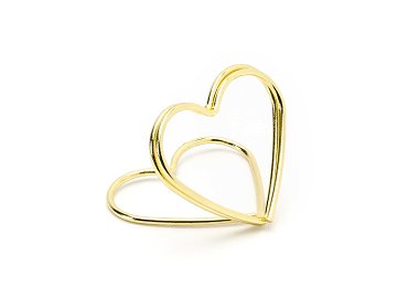 Place card holders Hearts, gold, 2.5 cm (1 pkt / 10 pc.)