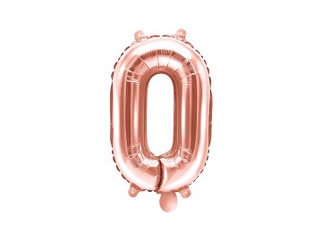 Foil Balloon Number ''0'', 35cm, rose gold