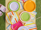 Paper Plates, light orange, 23 cm (1 pkt / 6 pc.)