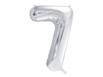 Foil Balloon Number ''7'', 86cm, silver