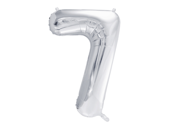 Foil Balloon Number ''7'', 86cm, silver