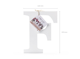 Wooden letter F, white, 16x20cm