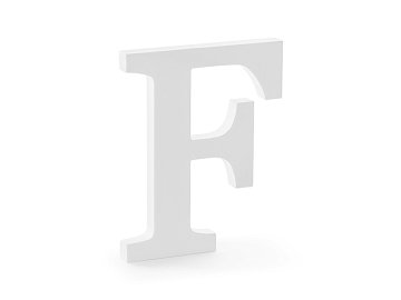 Wooden letter F, white, 16x20cm